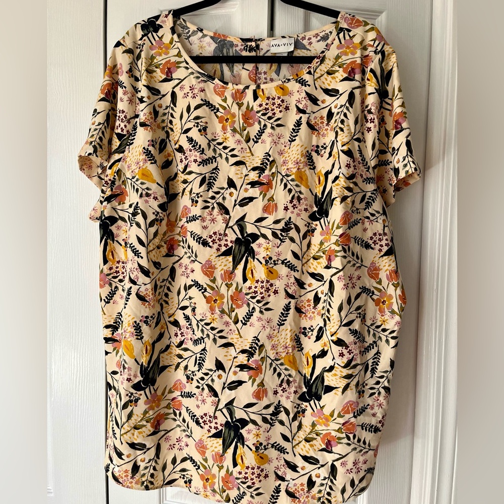 Floral Ava and Viv Blouse Size 3X